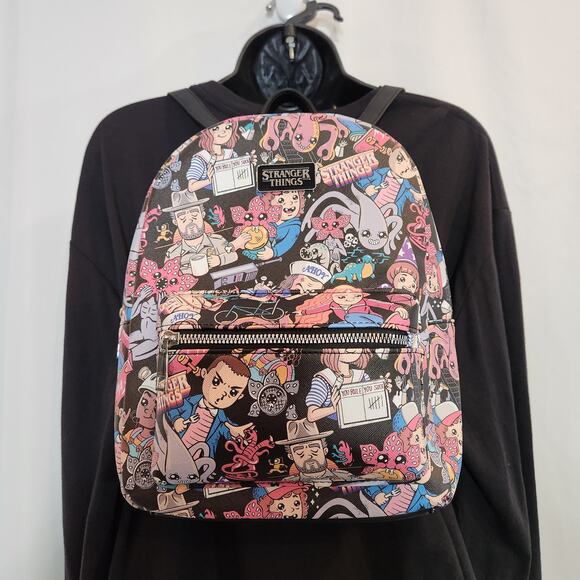 STRANGER THINGS by BIOWORLD  Multi Chibi Characters 12" x 10" x 4" Mini Backpack - Picture 3 of 12